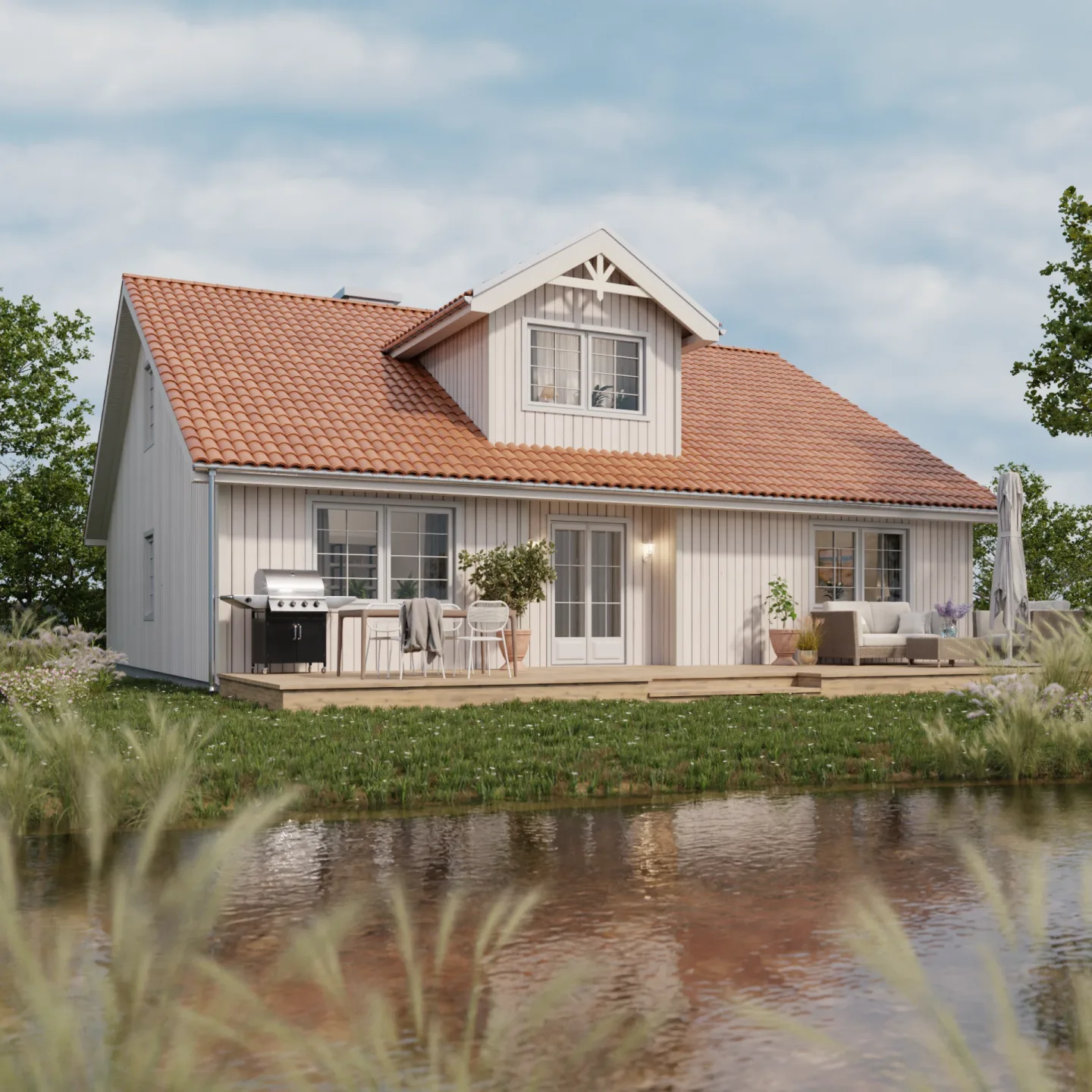 Arkitekturvisualisering exteriör dagsljus