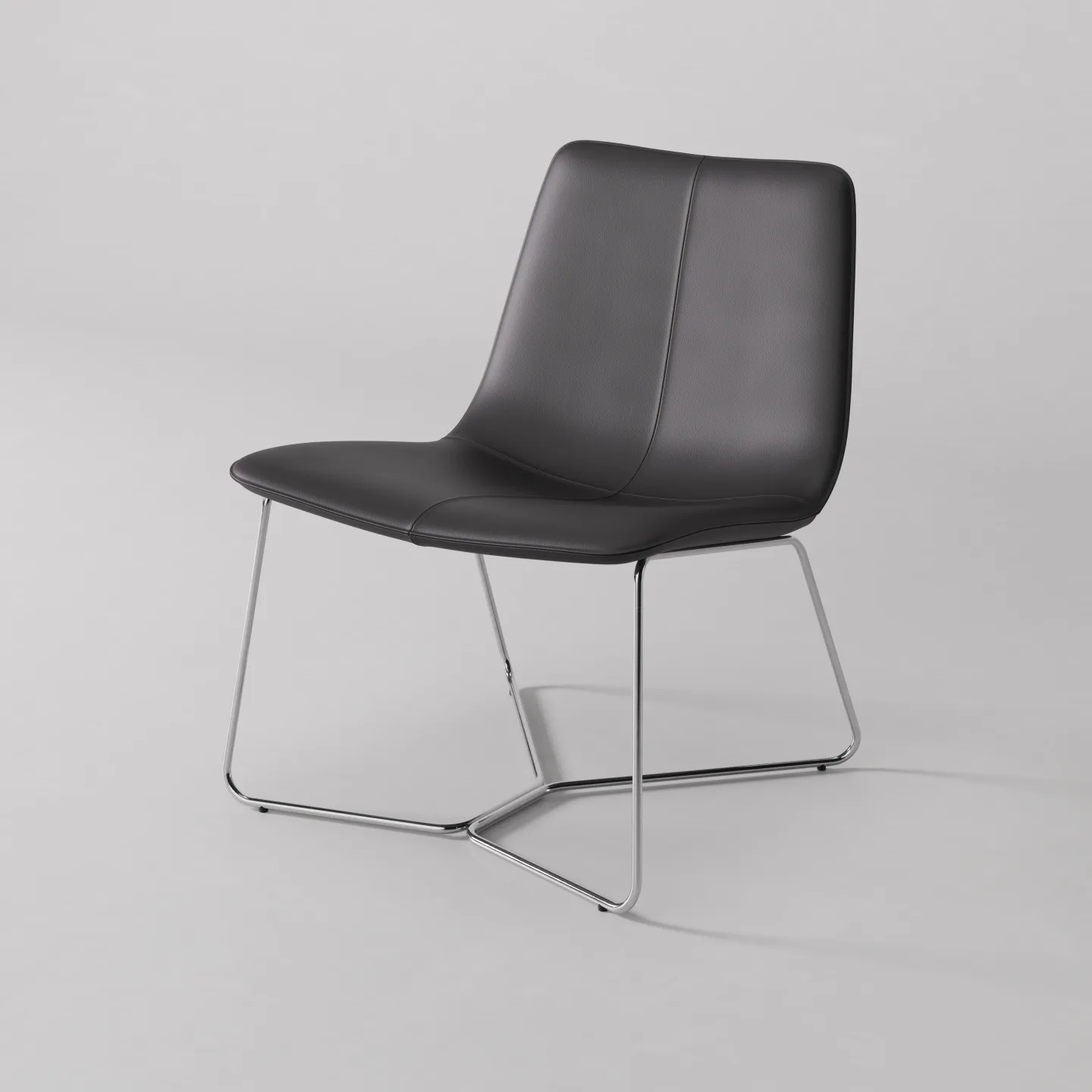 3D produktvisualisering studiostol svart krom