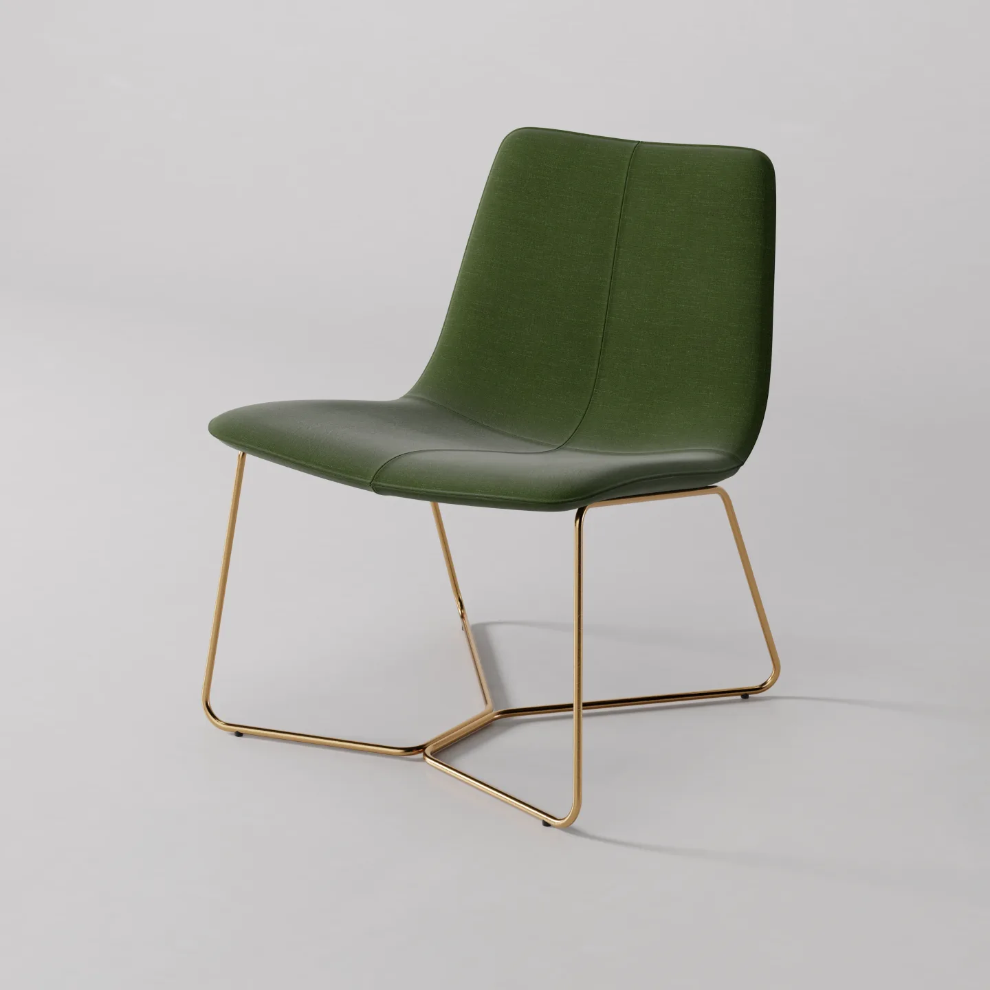 3D produktvisualisering studiostol grön mässing